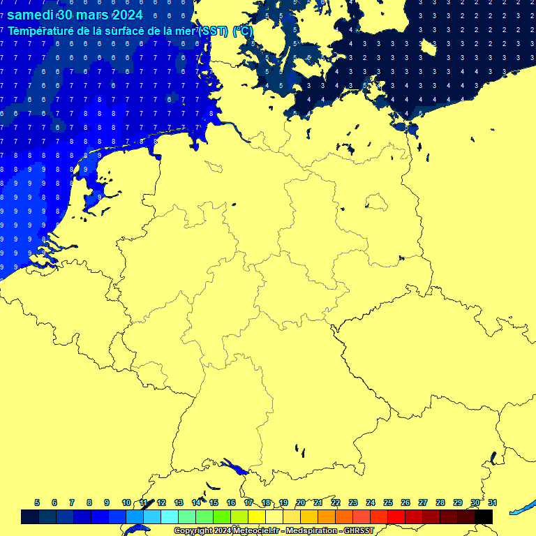 Temprature de la mer  la surface (SST)