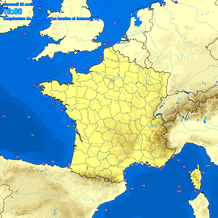 Valeurs de temprature de la mer (SST) via les bateaux et boues